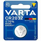 Батарейка 1 шт., VARTA ELECTRONICS, CR2032, литиевая, блистер, 6032101401
