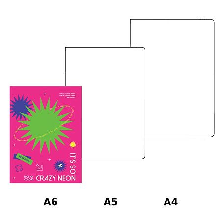 Бизнес-блокнот А6, 64л., ЛАЙТ, BG "Crazy neon", глянцевая ламинация, неоновая краска