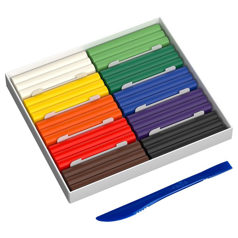 Пластилин восковой мягкий Гамма "Пчелка", 10 цветов, 150г, со стеком, картон. упаковка