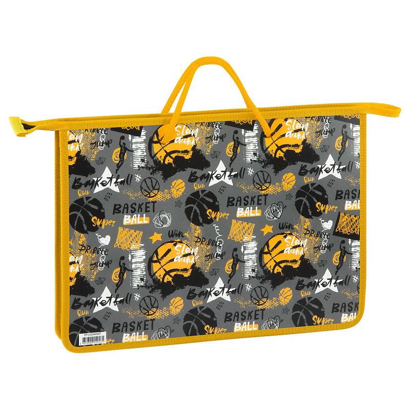 Папка с ручками А4 ArtSpace "Basketball", пластик, на молнии, 45мм 