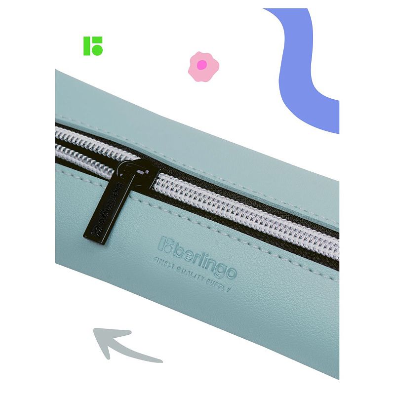 Пенал 1 отделение, 200*70 Berlingo "Original blue", экокожа 