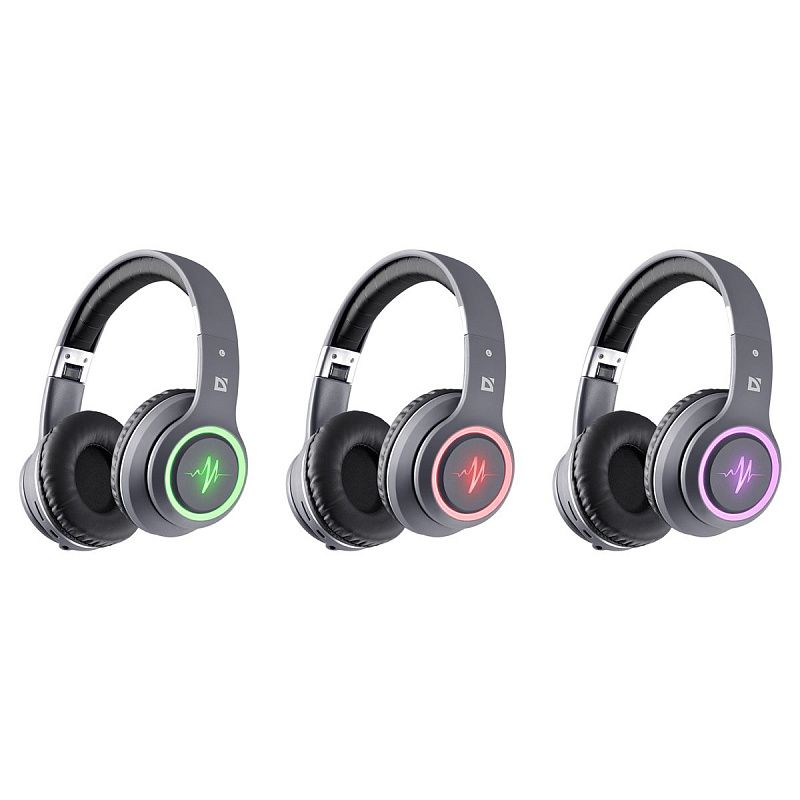 Наушники с микрофоном беспроводные Defender FreeMotion B571, Bluetooth, складные, MicroSD, разъем Type-C, черный