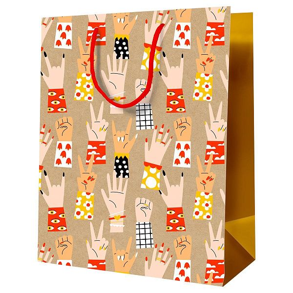 Пакет подарочный 18*23*10см MESHU "Супер", крафт