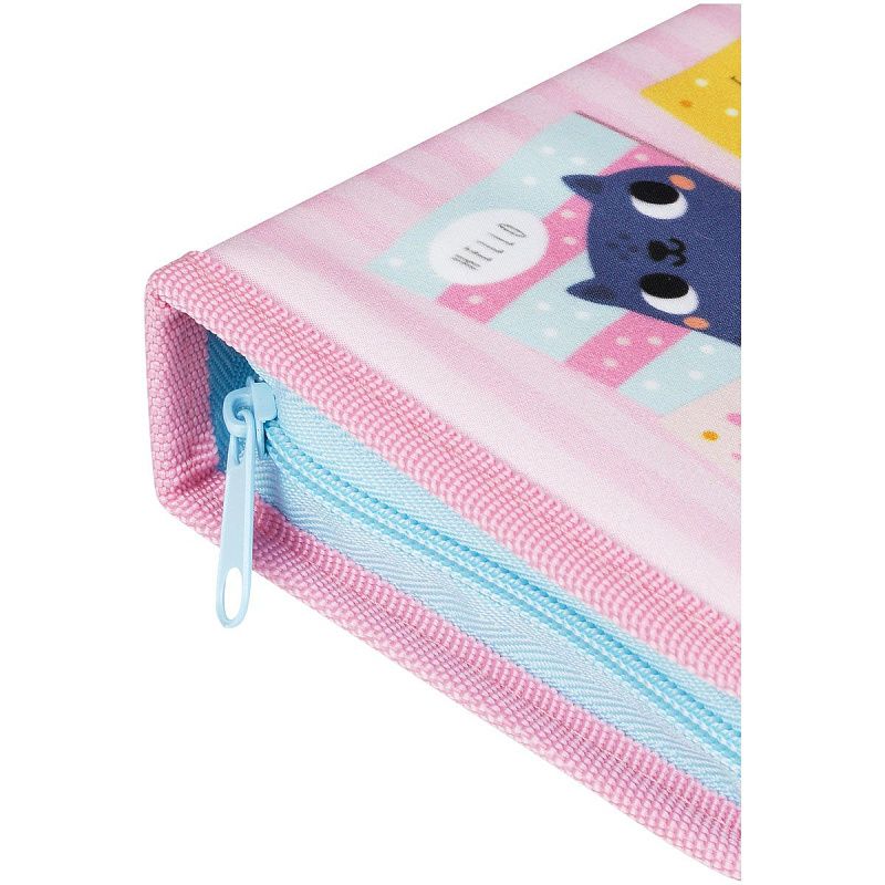 Пенал 1 отделение, 210*130 ArtSpace "Cat power", две откидные секции, ткань 