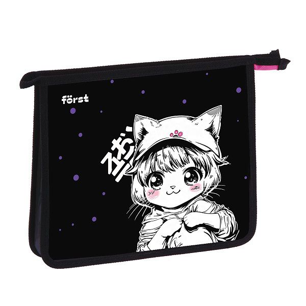 Папка для тетрадей 1 отделение, А5 Först "Plush Dream" , 240*205*40 мм, пластик, на молнии