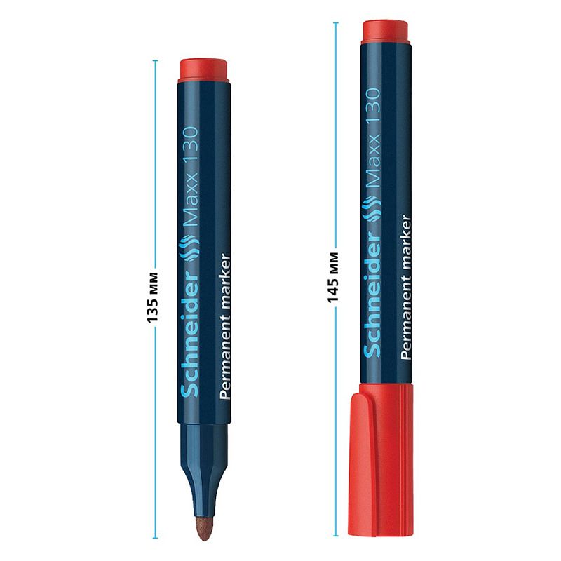 Маркер перманентный Schneider "Maxx 130" красный, пулевидный, 3мм 