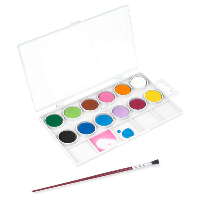 Акварель JOVI, 12 цветов, малые кюветы, с кистью, с палитрой, пластик, европодвес