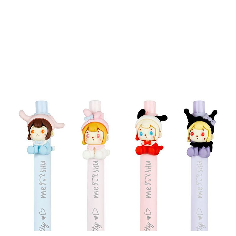 Ручка шариковая автоматическая MESHU "Dolls" синяя, 0,7мм, корпус ассорти 