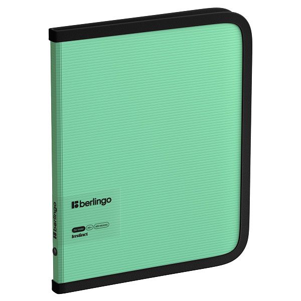 Папка на молнии Berlingo "Instinct" А5+, 600мкм, мятный