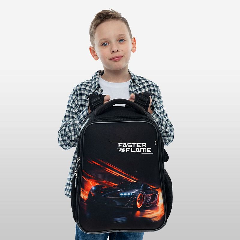 Ранец Berlingo Expert "Faster Than The Flame" 37*28*16см, 2 отделения, 2 кармана, анатомическая спинка 