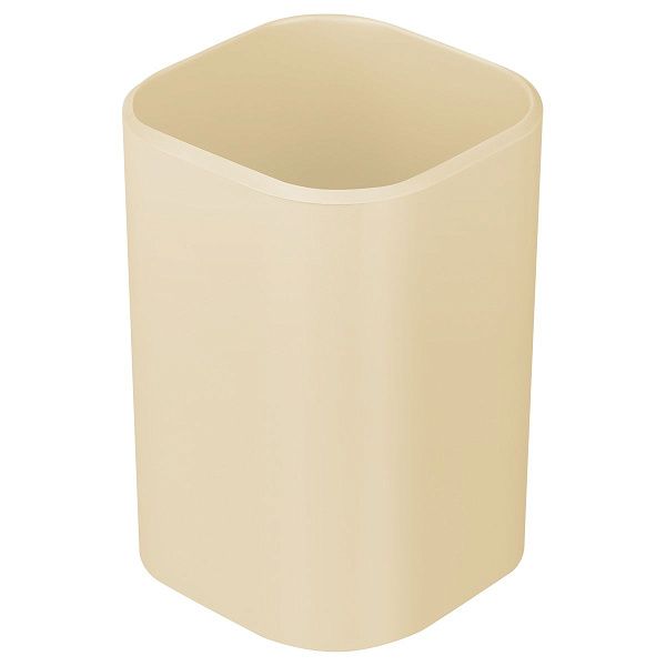 Подставка-стакан СТАММ "Фаворит", пластиковая, квадратная, бежевая