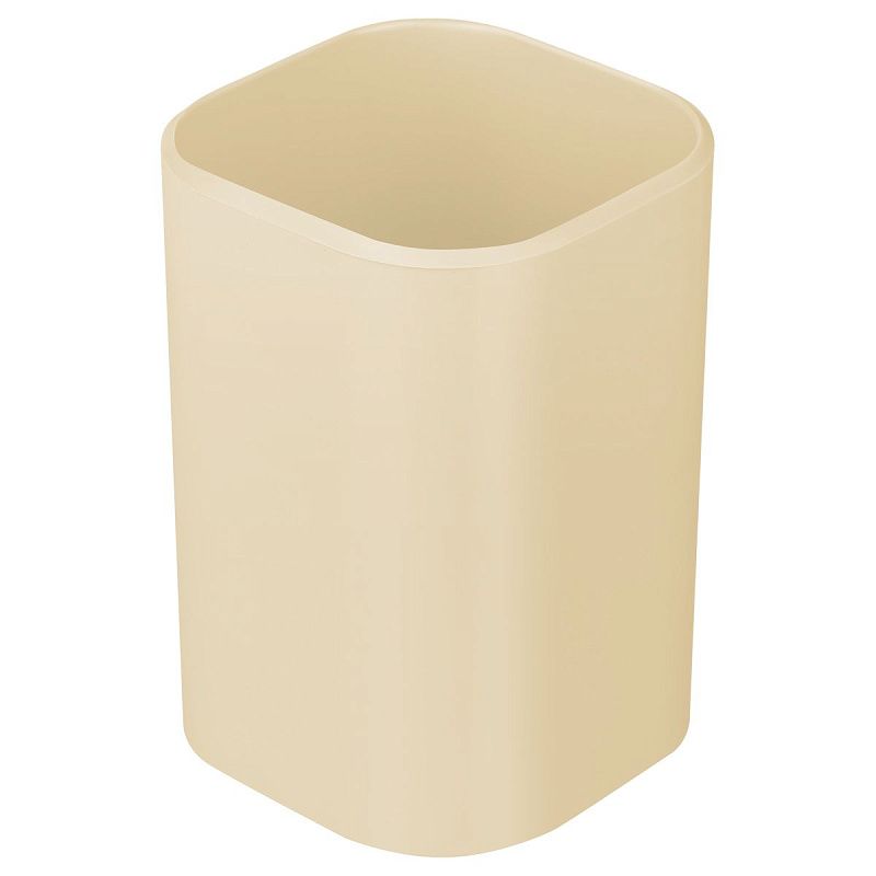 Подставка-стакан СТАММ "Фаворит", пластиковая, квадратная, бежевая