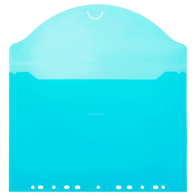 Папка-конверт с перфорацией с клапаном OfficeSpace А4, 180мкм, синяя 