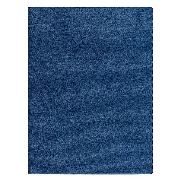 Папка для семейных документов А4, OfficeSpace, искусств. кожа, синяя, инд. упаковка, ШК