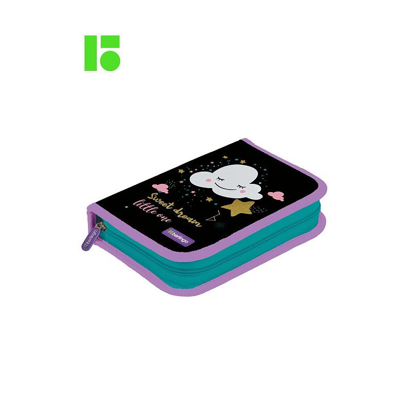 Пенал 1 отделение, 200*140*40 Berlingo "Little cloud", дополнительная откидная секция, полиэстер 