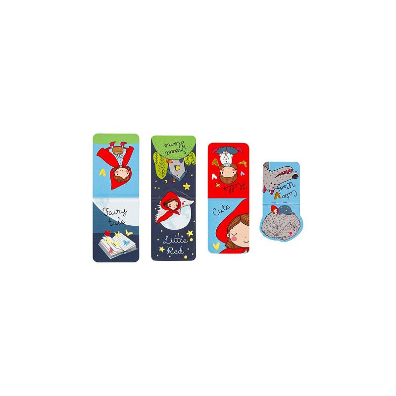 Закладки магнитные для книг, 4шт., MESHU "Little red", матовая ламинация, фольга 
