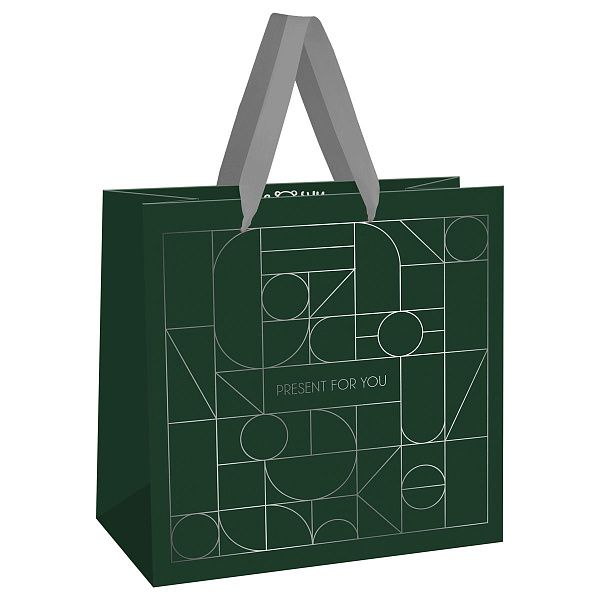 Пакет подарочный 20*20*10см MESHU "Strict lines", фольга, матовая ламинация