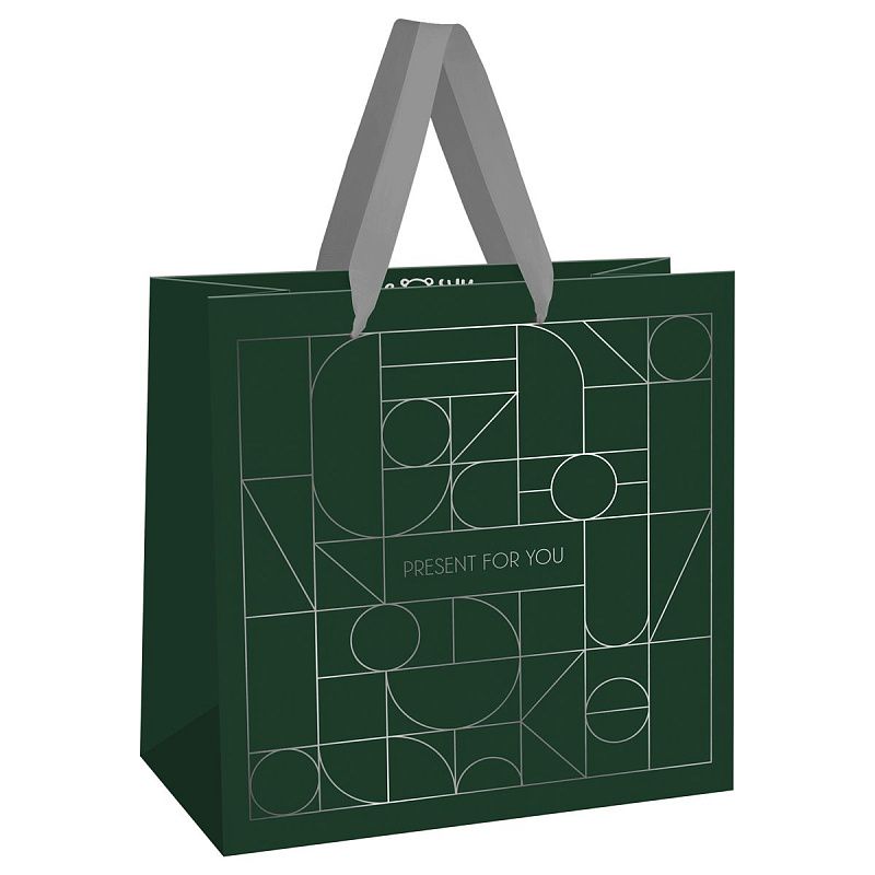 Пакет подарочный 20*20*10см MESHU "Strict lines", фольга, матовая ламинация