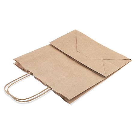Пакет бумажный "Крафт" с кручеными ручками, 22*12*25см, 70г/м2