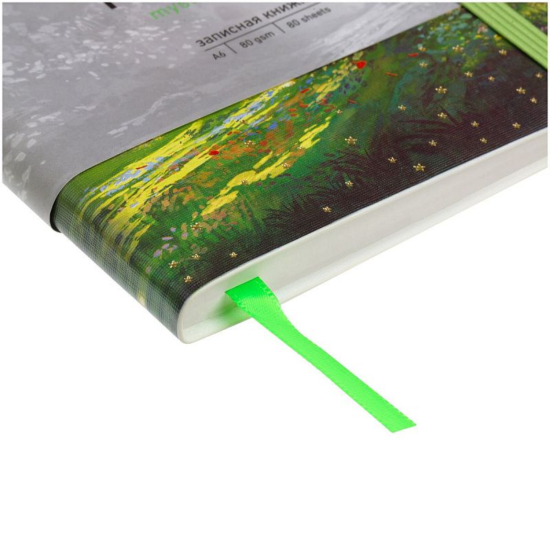 Записная книжка А6 80л. ЛАЙТ, кожзам, Greenwich Line "Mystical forest", с резинкой, тиснение фольгой, блок в клетку