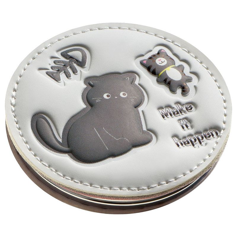 Зеркальце карманное складное MESHU "Black cat"