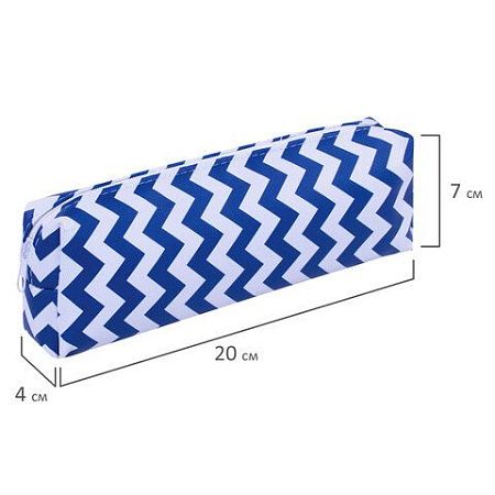 Пенал-косметичка ПИФАГОР, мягкий, "WAVE", прямоугольный, 20х7х4 см, 229264 