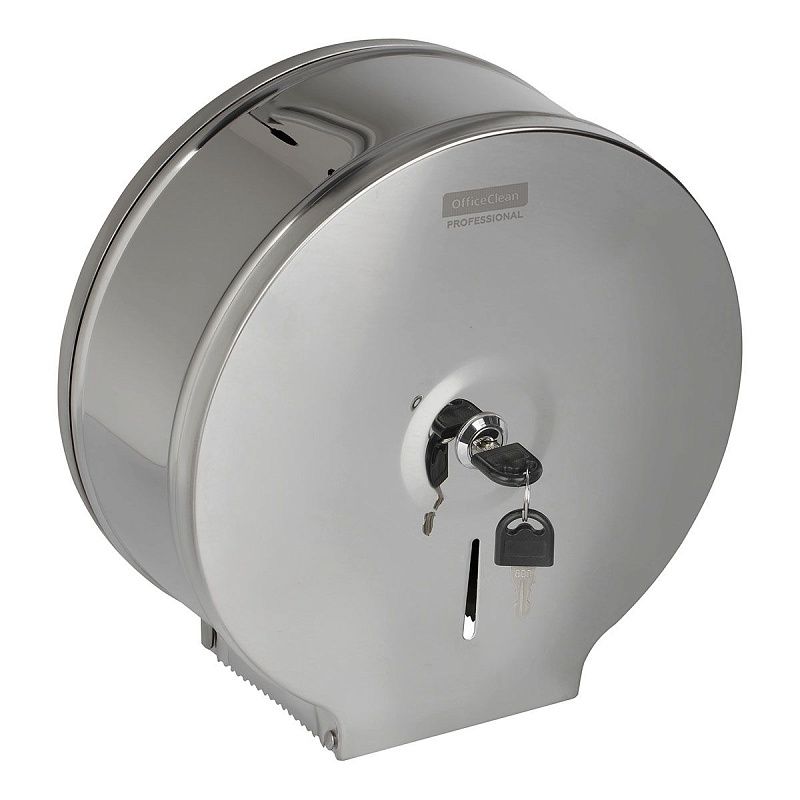 Диспенсер для туалетной бумаги OfficeClean Professional, нержавеющая сталь, глянцевое покрытие 