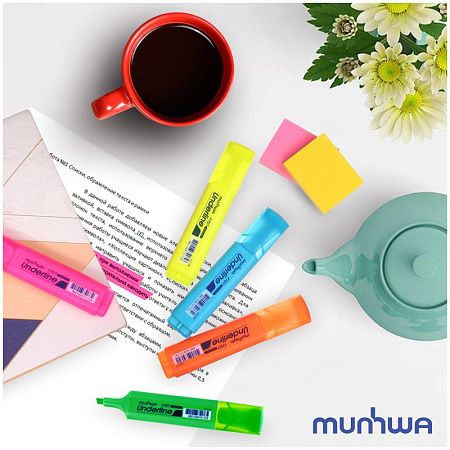 Текстовыделитель MunHwa "UnderLine" розовый, 1-5мм 