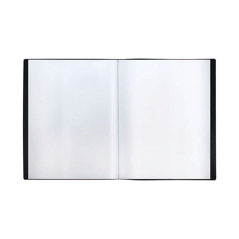 Папка с 80 вкладышами СТАММ А4, 30мм, 600мкм, пластик, черная 