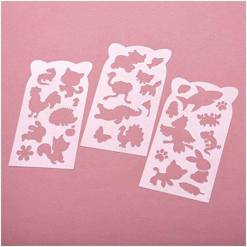 Набор трафаретов Мульти-Пульти 10*18см, "Зверята", 3шт., европодвес 