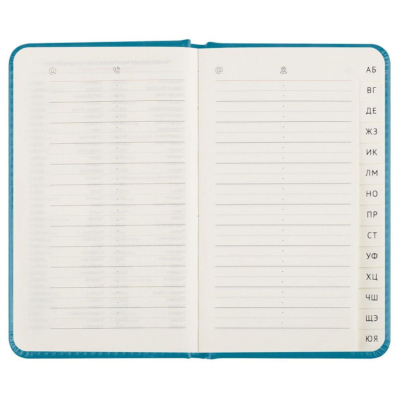 Телефонная книга А7, 64л., кожзам, BG "Winner. Dark teal", с вырубкой