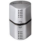 Точилка пластиковая Faber-Castell "Trio Grip 2001" 3 отверстия, 2 контейнера, серебряная