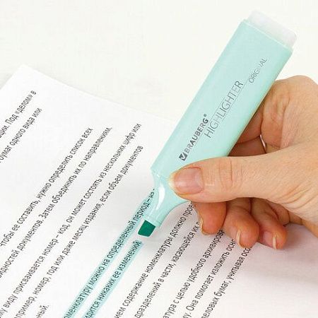 Текстовыделитель BRAUBERG "ORIGINAL PASTEL", БИРЮЗОВЫЙ, линия 1-5 мм, 151694 