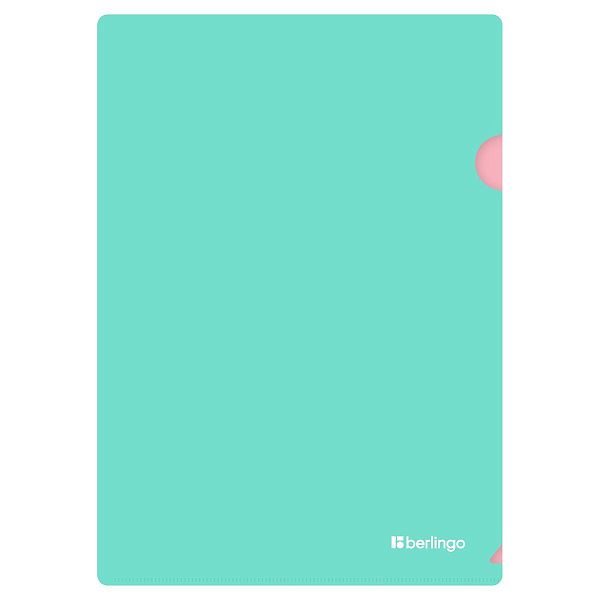 Папка-уголок Berlingo "Haze" А4, 200мкм, софт-тач, двухцветная, розовая/мятная