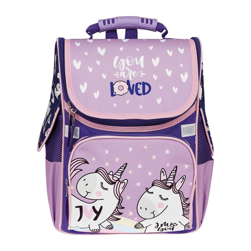 Ранец ArtSpace Junior "Unicorns" 37*28*21см, 1 отделение, 3 кармана, анатомическая спинка 