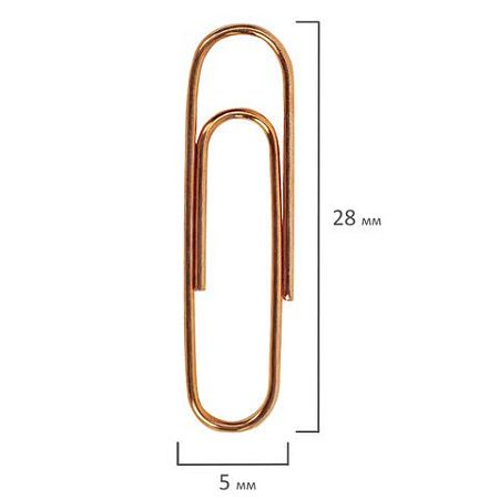 Скрепки BRAUBERG, 28 мм, омедненные, 100 шт., в картонной коробке, 270448