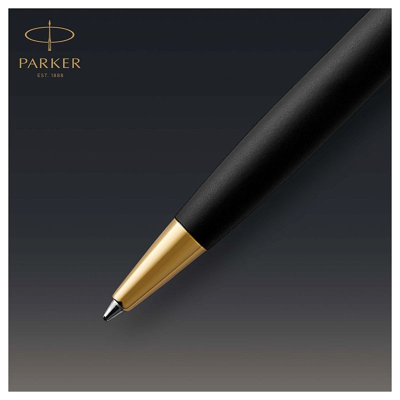 Ручка шариковая Parker "Sonnet Matte Black GT" черная, 1,0мм, поворот., подарочная упаковка 