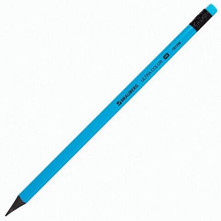 Набор карандашей чернографитных BRAUBERG "ULTRA COLOR" 4 шт., HB, с ластиком, пластиковые, 181709 
