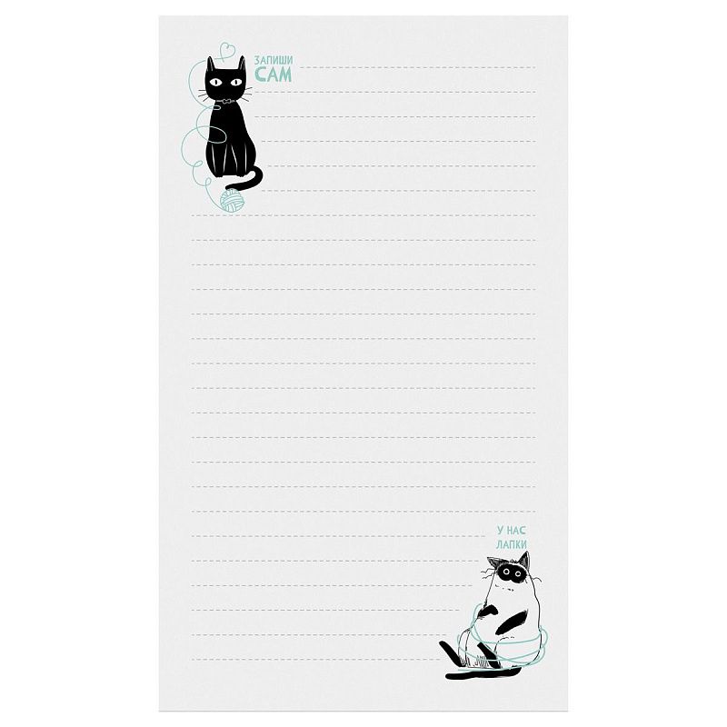 Блок для записей MESHU "Freak cats", 10*17см, 50л., на склейке 