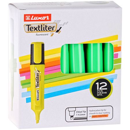 Текстовыделитель Luxor "Textliter" зеленый, 1-4,5мм 