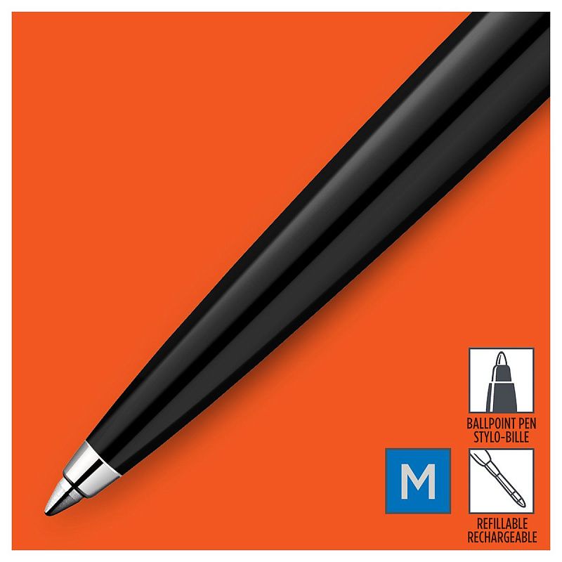 Ручка шариковая Parker "Jotter Black" синяя, 1,0мм, кнопочн., пластик. корпус, блистер 