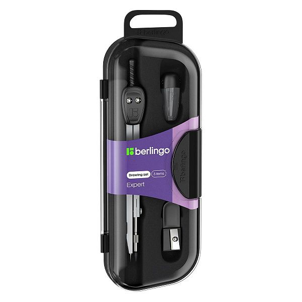 Готовальня Berlingo "Expert", 3 предмета, циркуль 135мм, пластиковый футляр