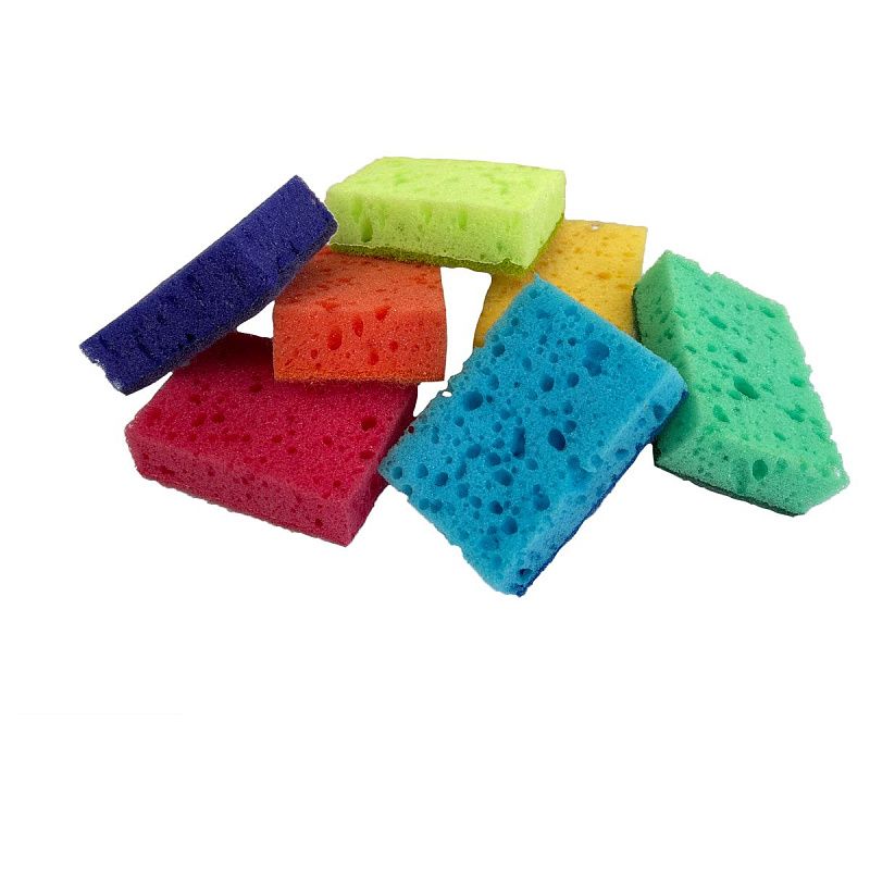 Губки для посуды York "Колор Люкс", поролон с абразивным слоем, 10*7*3см, 7шт.