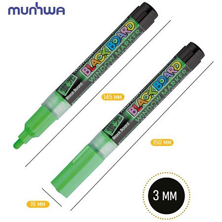 Маркер меловой MunHwa "Black Board Marker" зеленый, 3мм, водная основа 