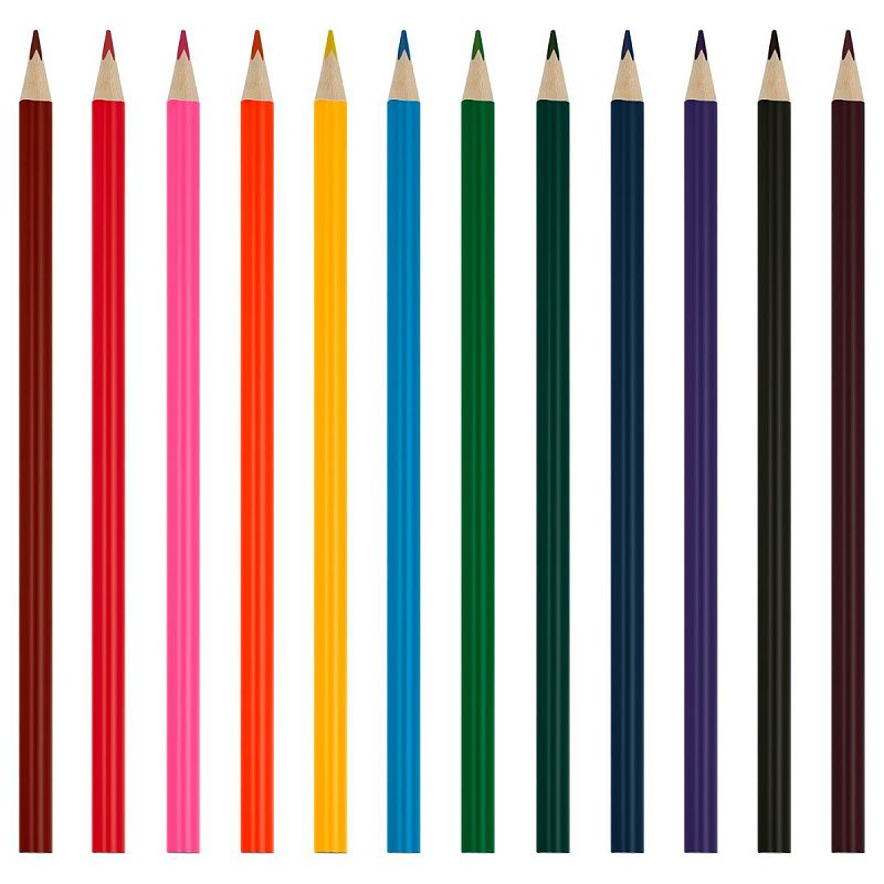 Карандаши цветные ArtSpace "School mood", 12цв., трехгранные, заточен., картон. упак., европодвес