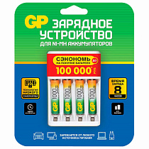 Зарядное устройство с аккумуляторами 1000 mAh ААА, мизинчиковые (4 штуки), GP, 100AAAHC/CPBR-2CR4, 100AAAHC/2CR4