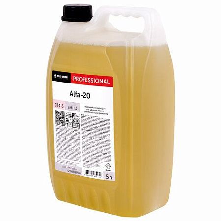 Средство для уборки после строительства моющее 5л PRO-BRITE ALFA-20, кислотное, концентрат, 034-5 