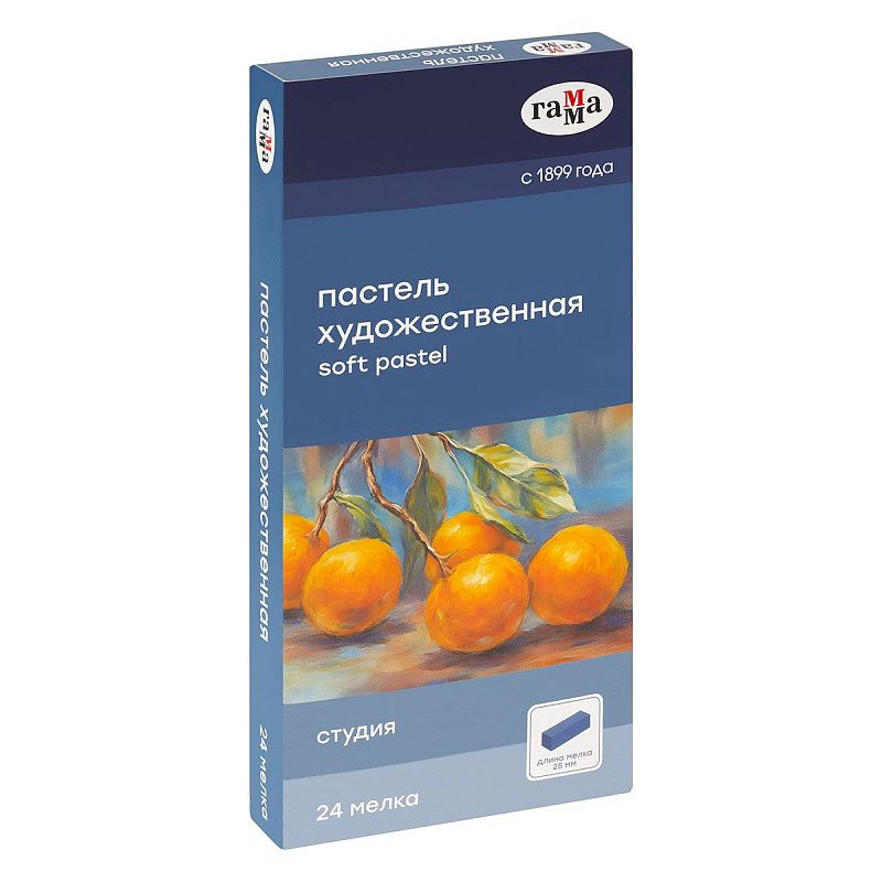 Пастель художественная Гамма "Студия", 24 цвета, 1/2 длины, картон. упаковка