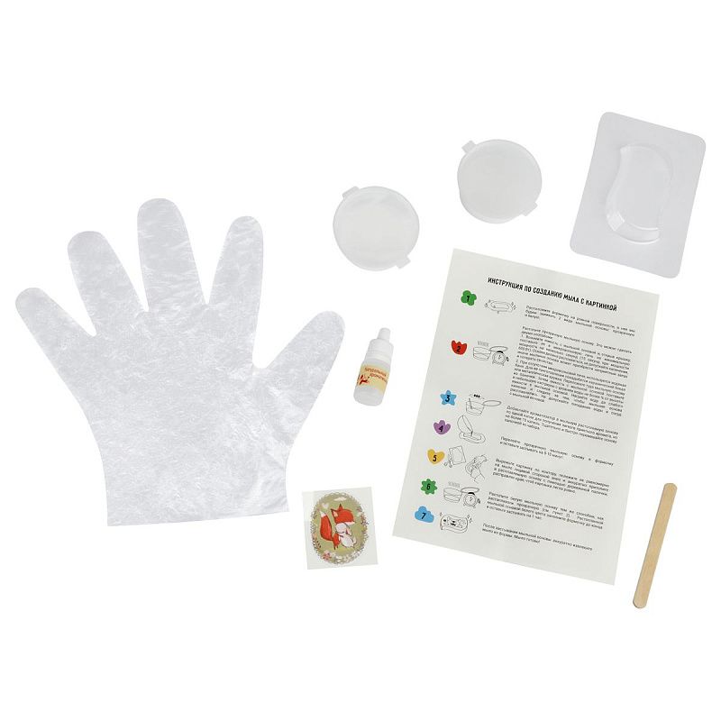 Набор для мыловарения ТРИ СОВЫ "Нежность", 1 мыло с картинкой, картонная коробка