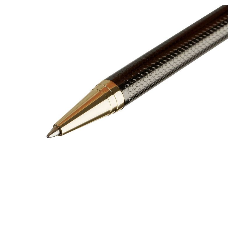 Ручка шариковая Luxor "Ellan" синяя, 1,0мм, корпус черный/золото, поворотный механизм, футляр 